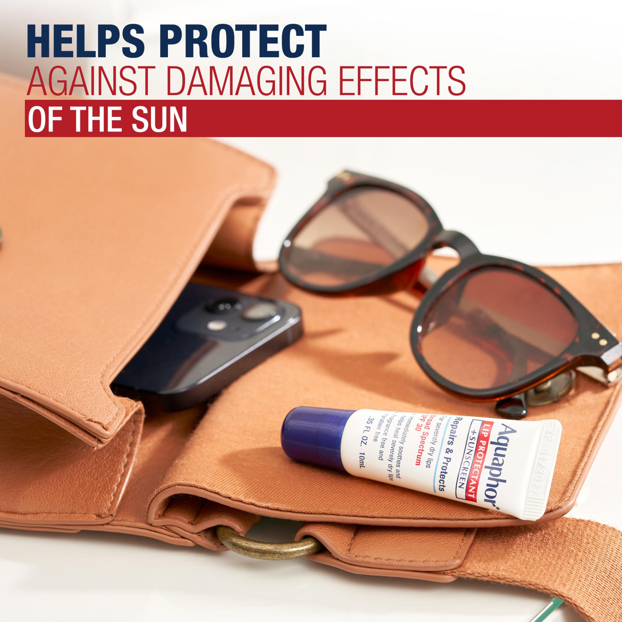 Fragrance free Aquaphor lip protectant for sensitive skin relief.