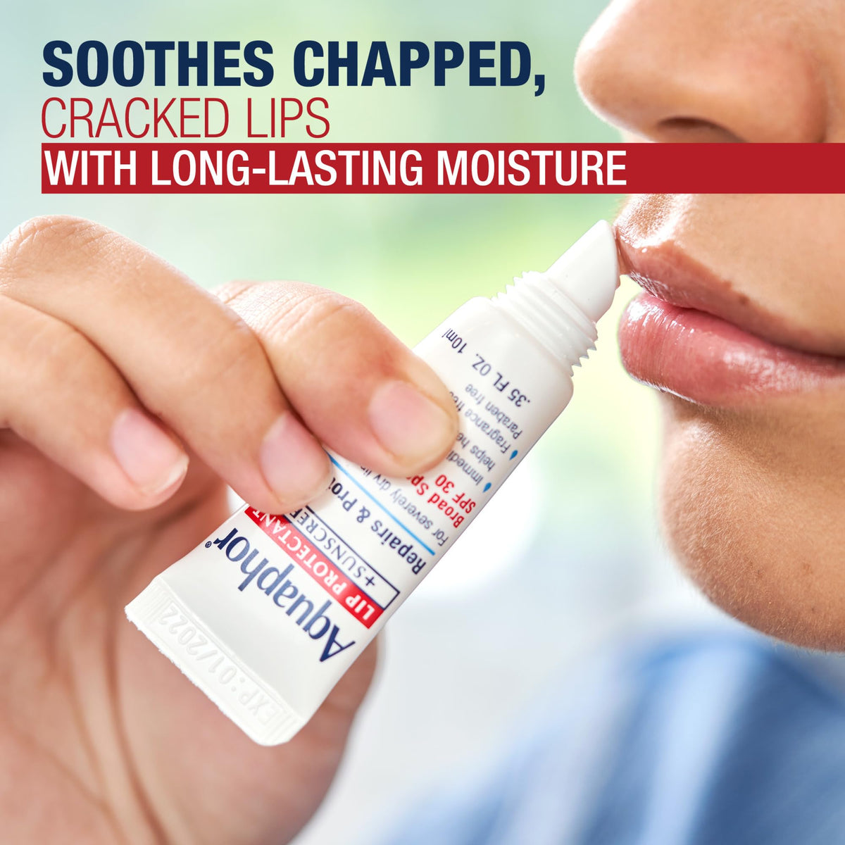 Aquaphor lip care product lifestyle outdoor setting