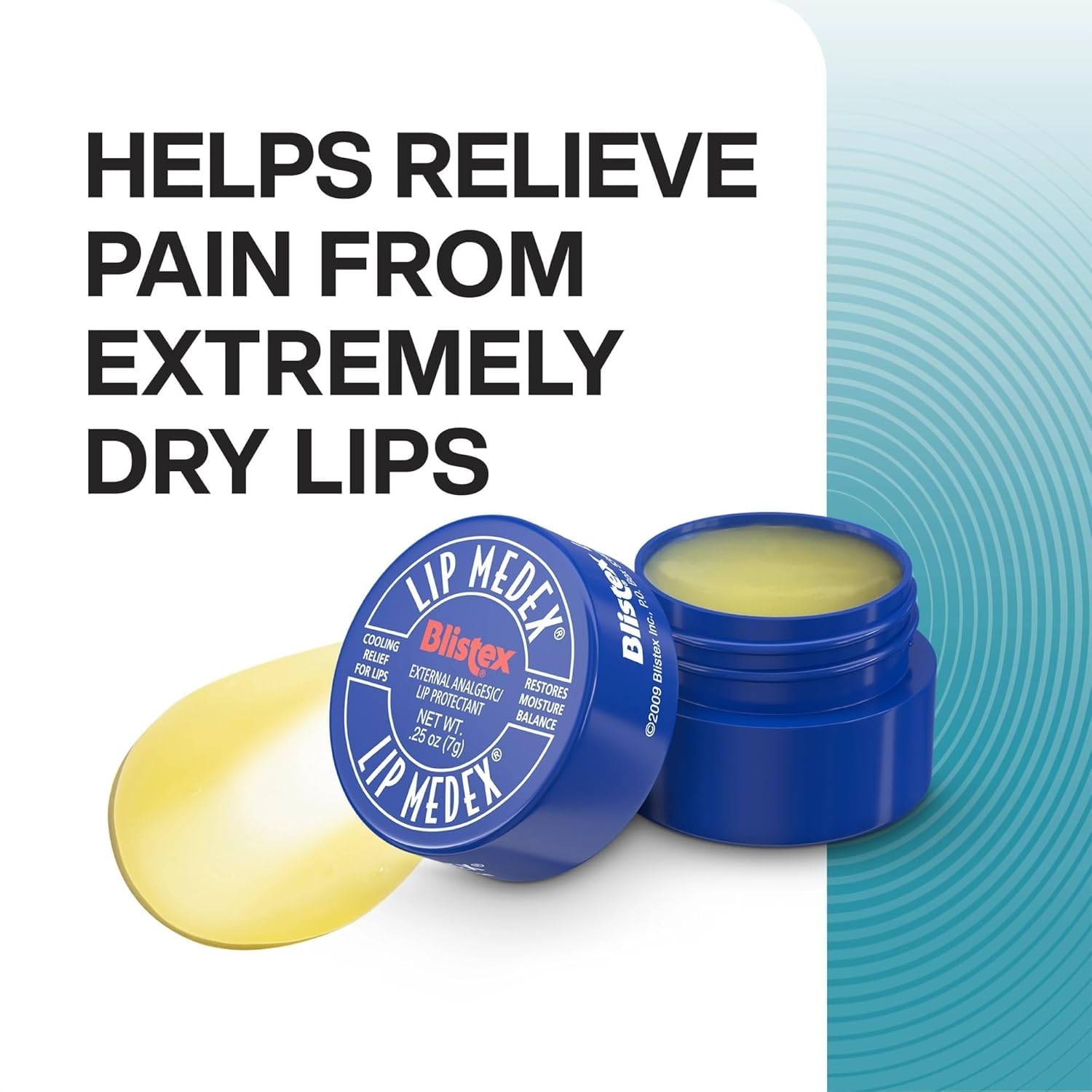 Blistex cooling relief lip protectant medicated formula jar top angle