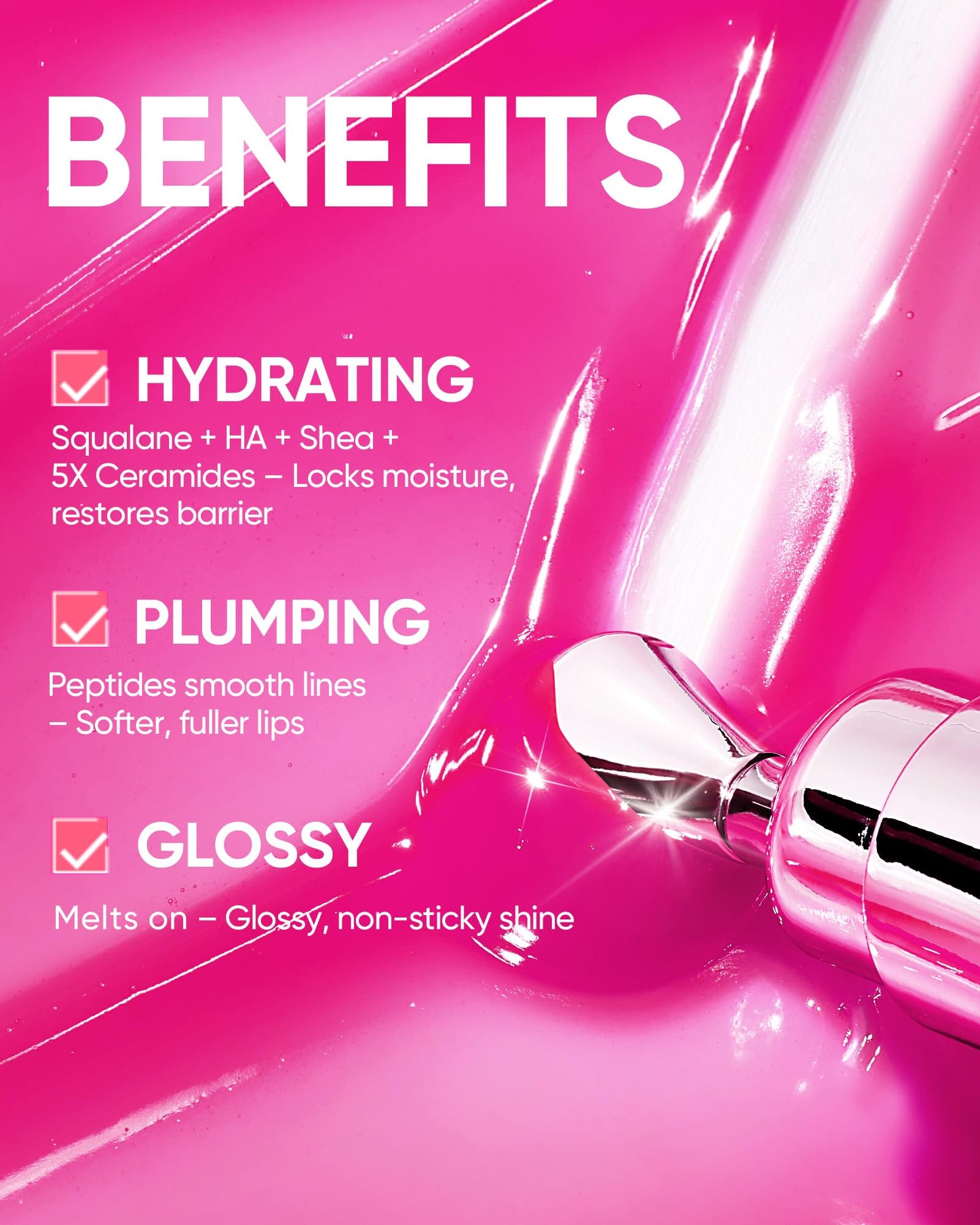 Skintific peptide lip serum baby pink texture and shine