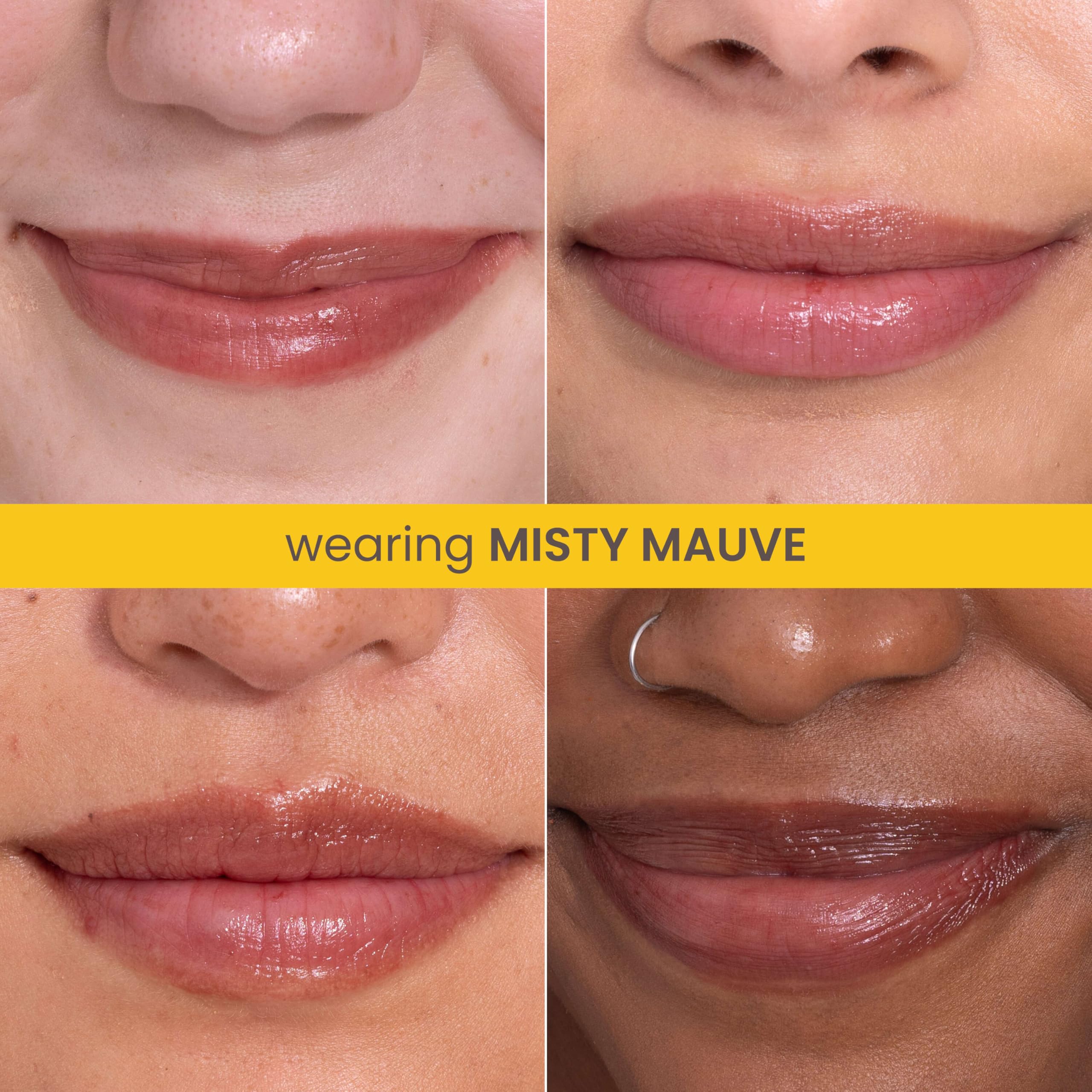 Burt's Bees Boosted balm deep mauve shade color comparison cap off