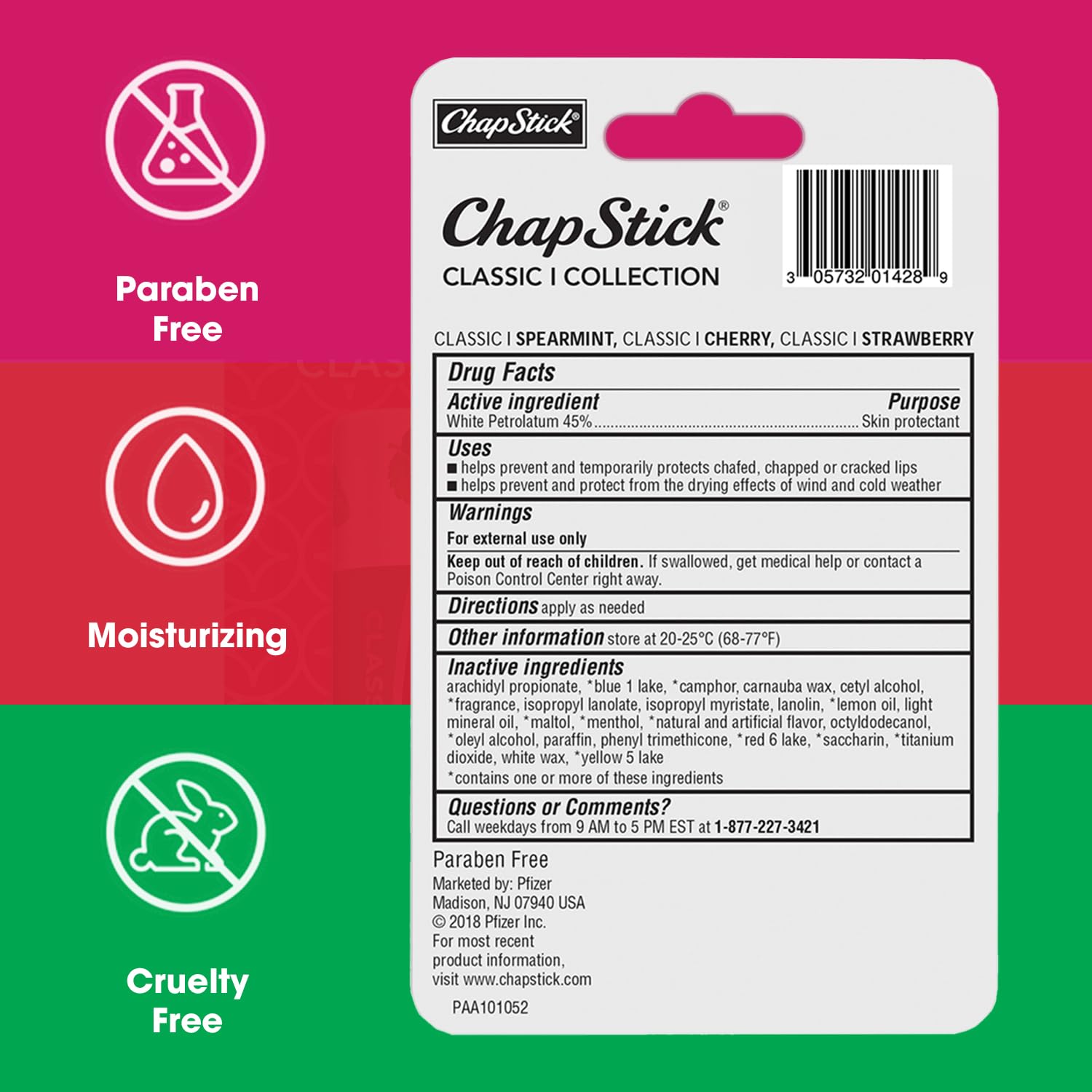 Authentic ChapStick variety pack lip care sticks displayed on packaging