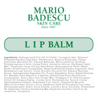 Mario Badescu lip balm packaging showcasing cruelty-free and USA formulation details