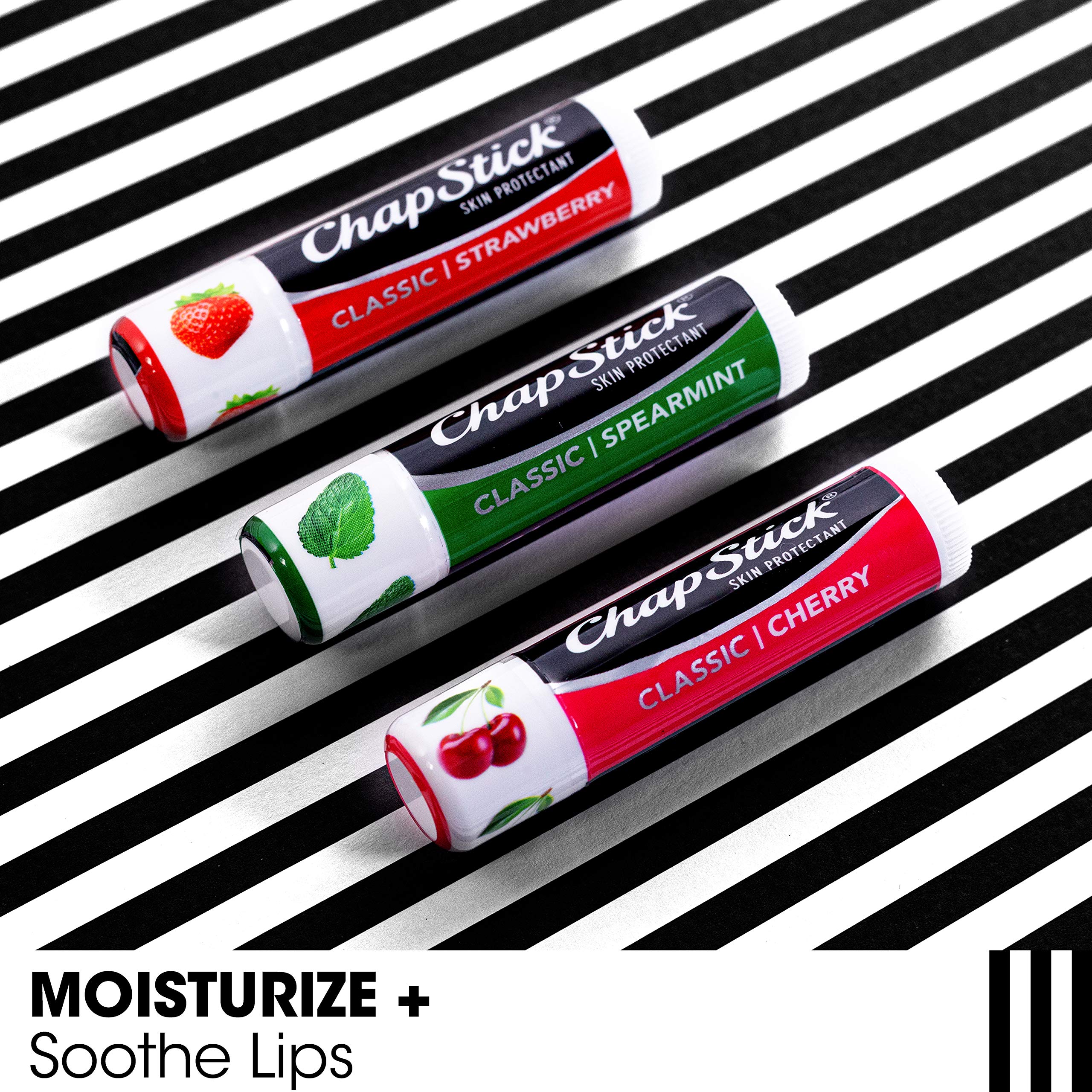 USA sourced ChapStick classic cherry strawberry and spearmint flavor selection