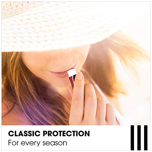 Back label view of ChapStick lip care set with active ingredients