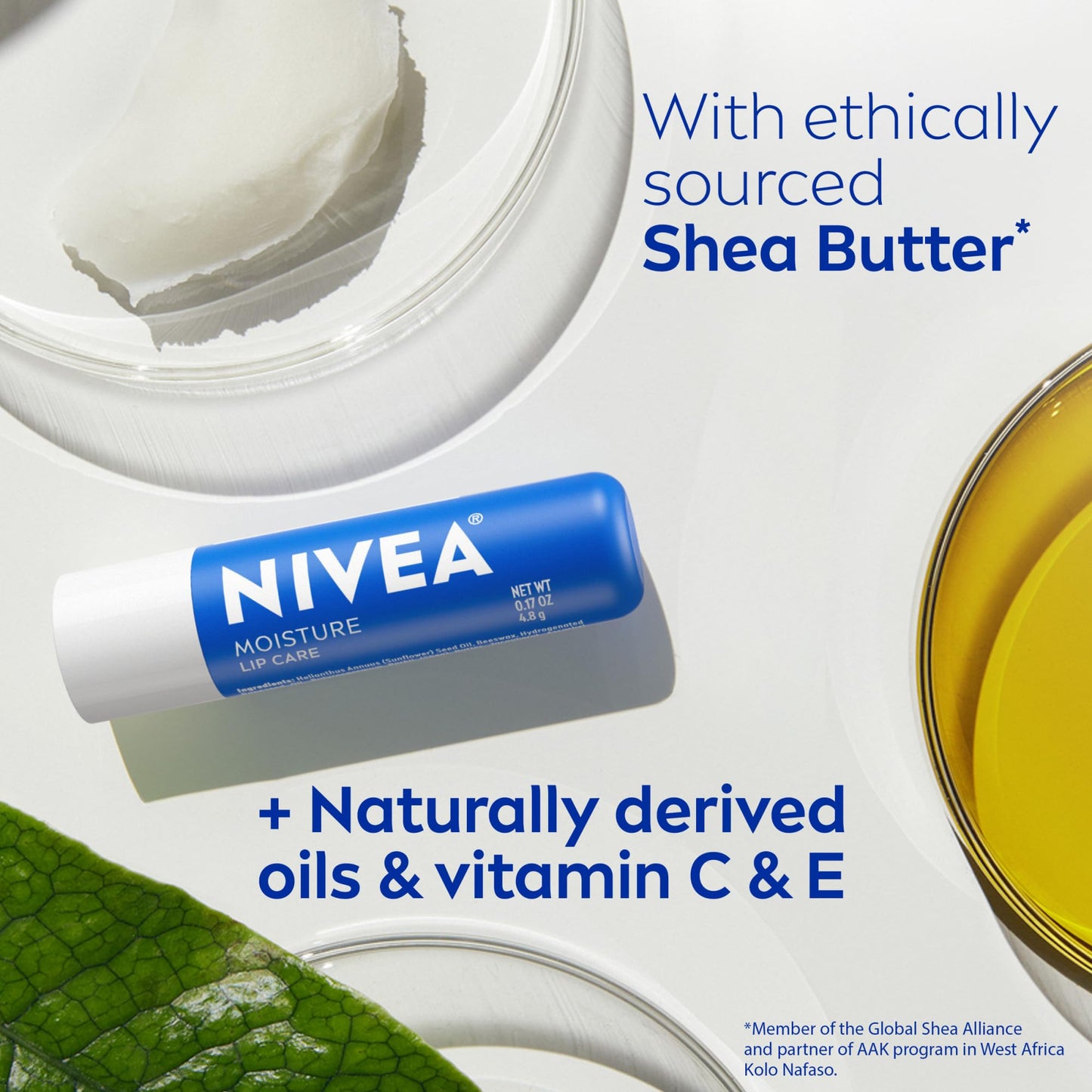 Nivea moisture lip balm packaging details