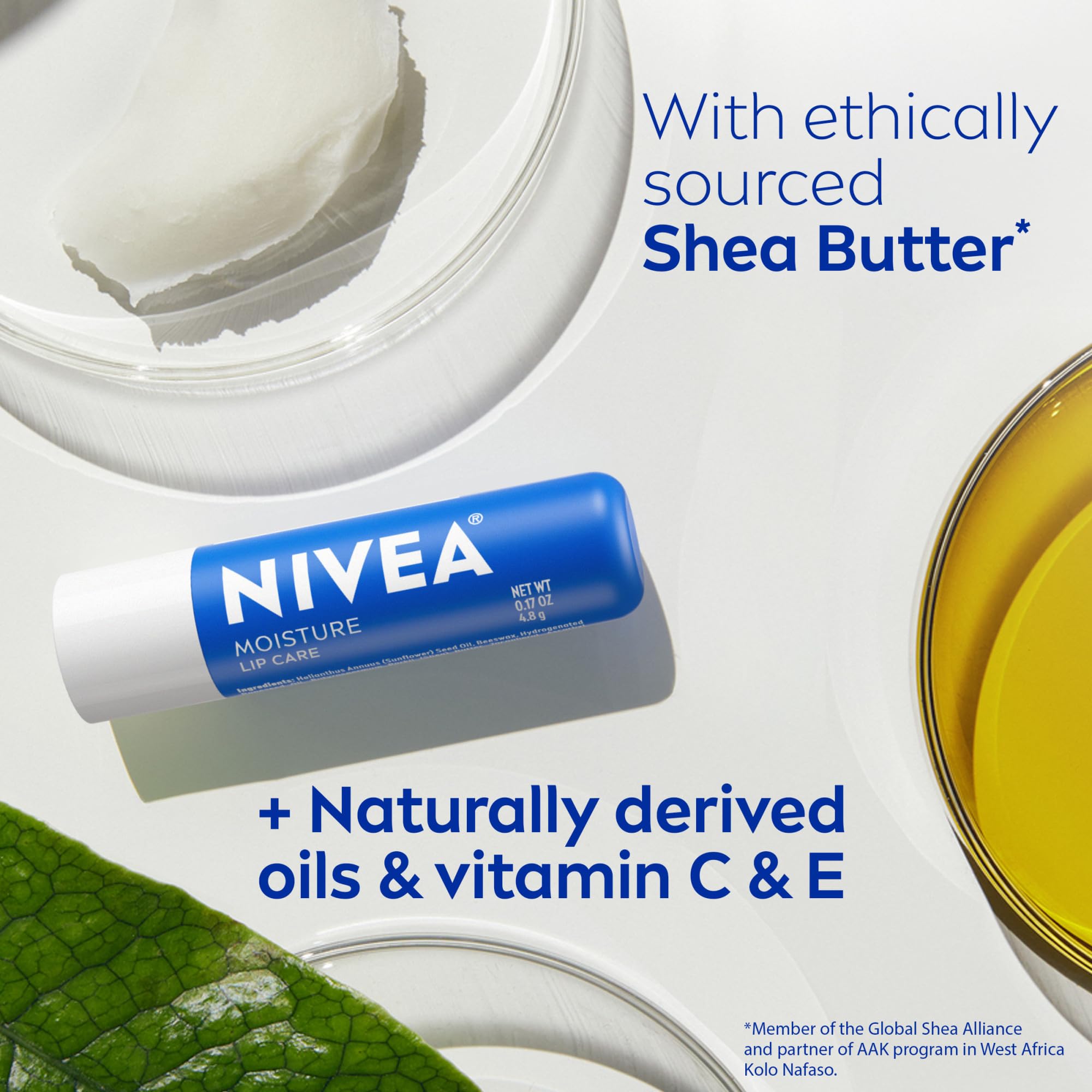 Nivea moisture lip balm packaging details