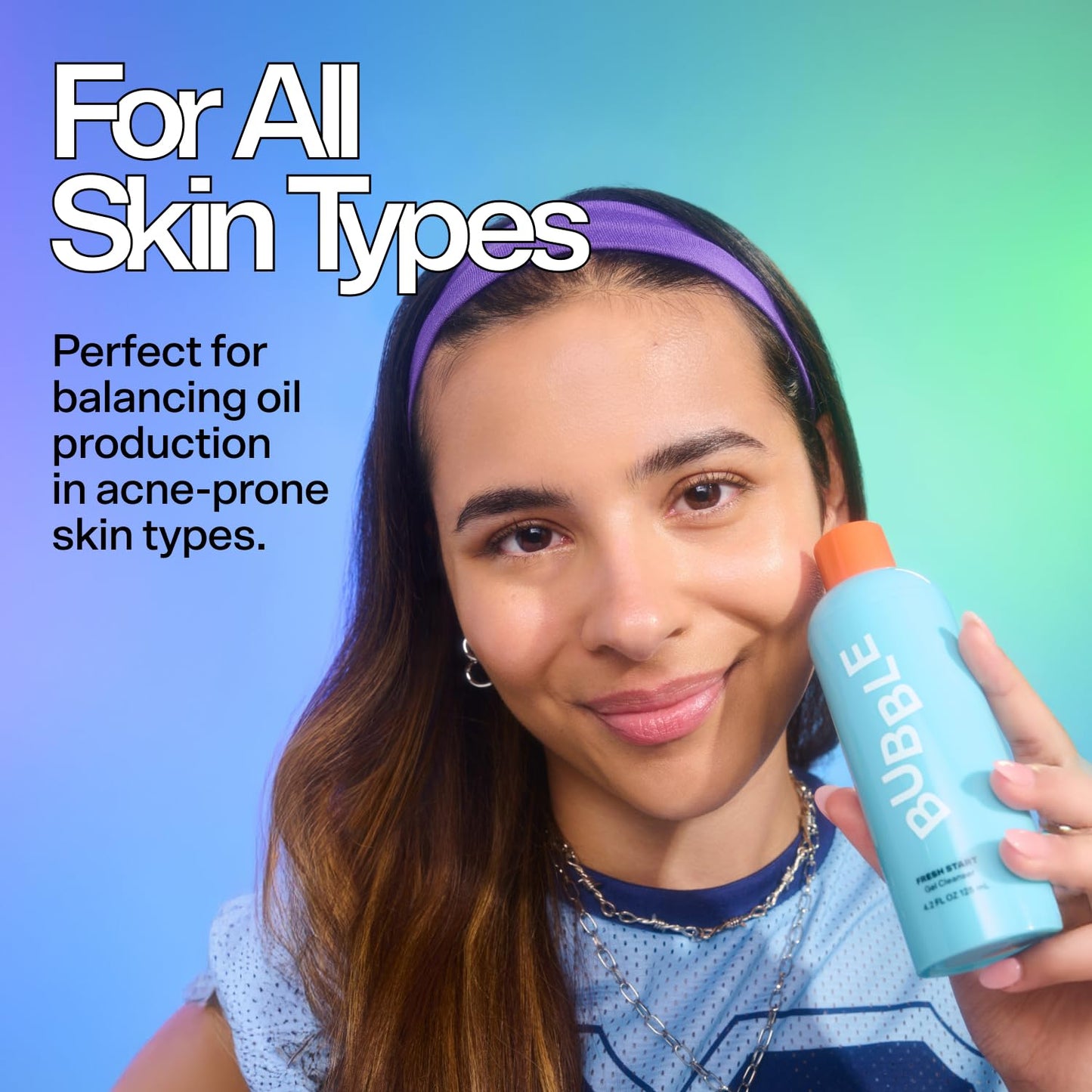 Bubble Skincare gel cleanser with aloe vera and spearmint extract packaging