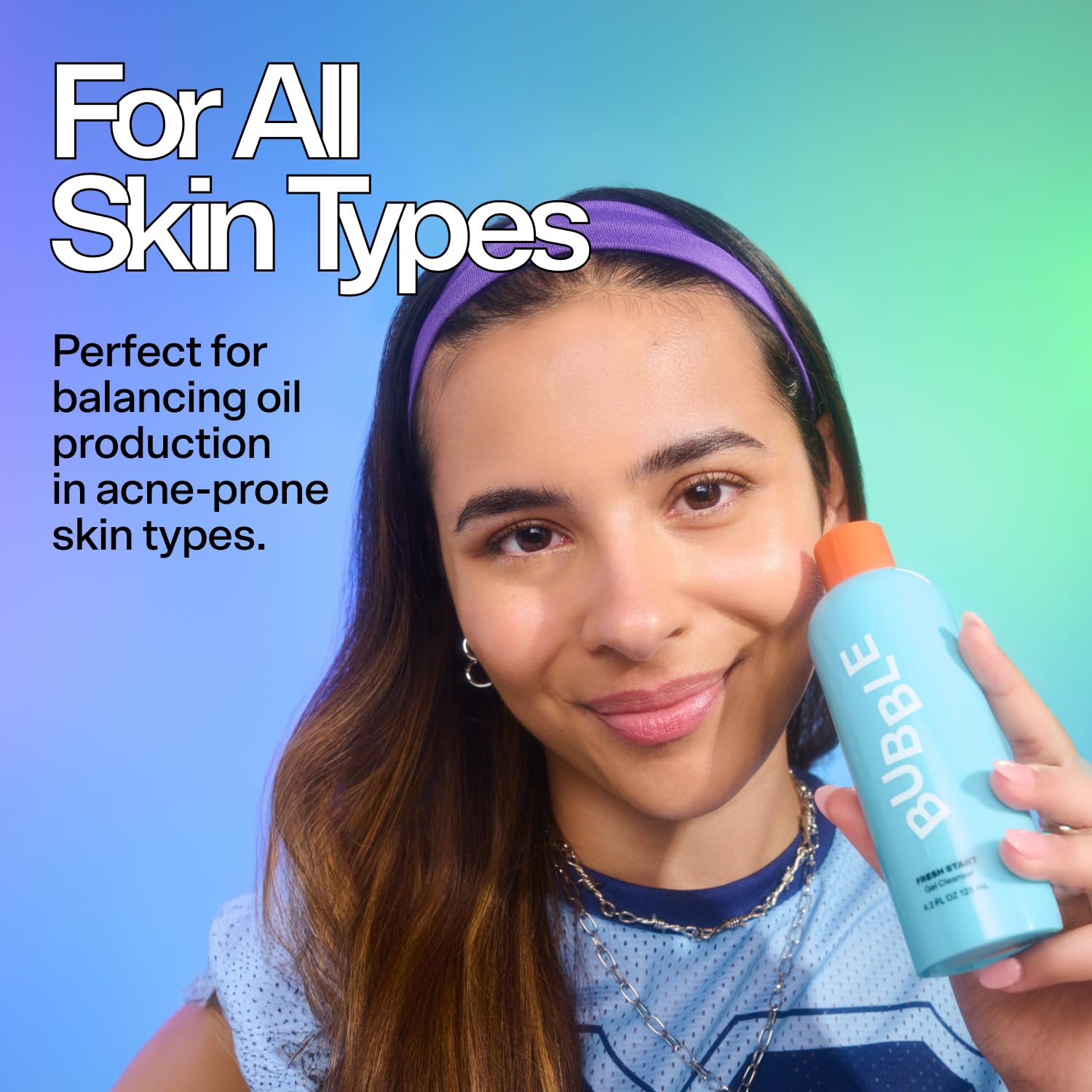 Bubble Skincare gel cleanser with aloe vera and spearmint extract packaging
