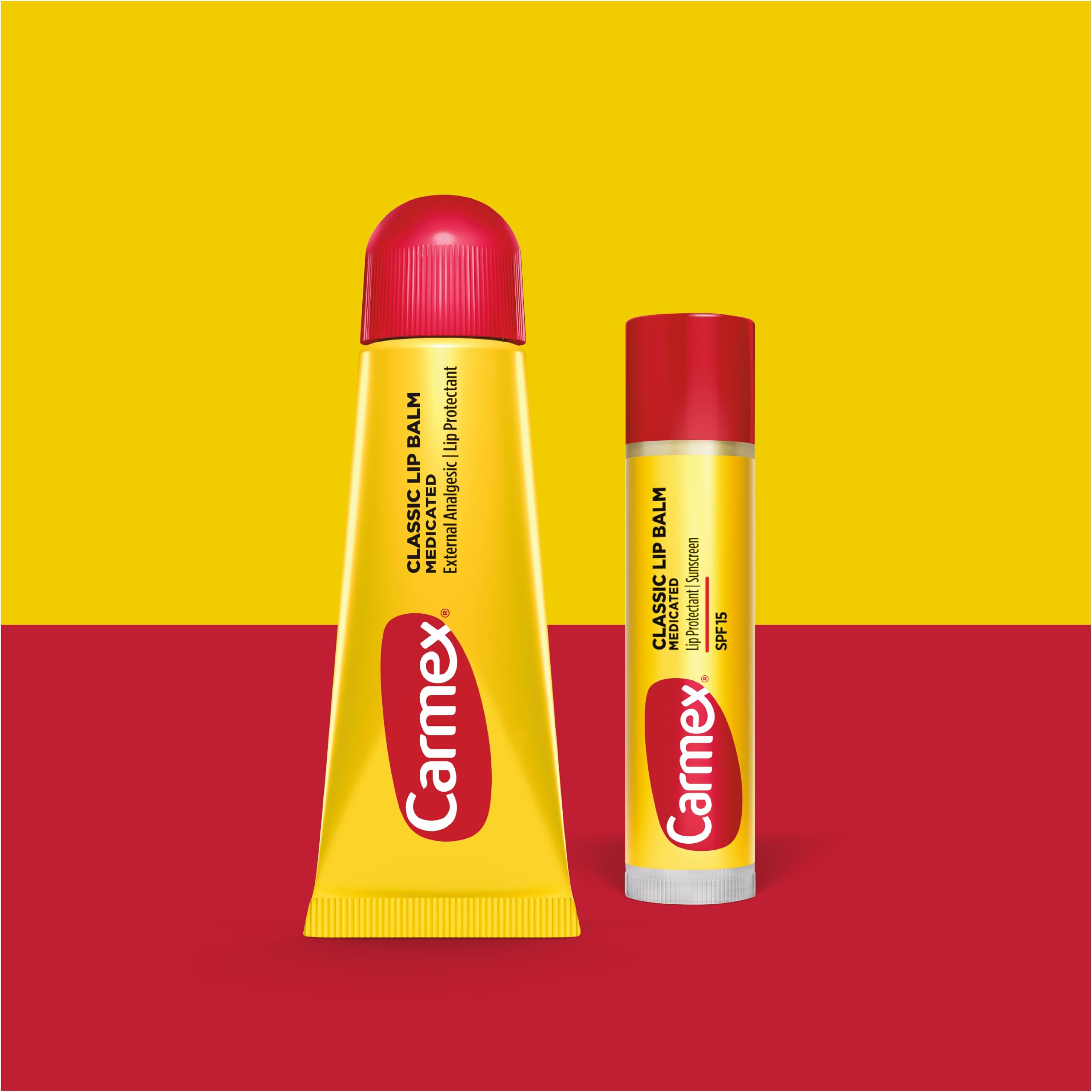 Carmex lip balm 9-count pack showing 2 tubes and 7 sticks