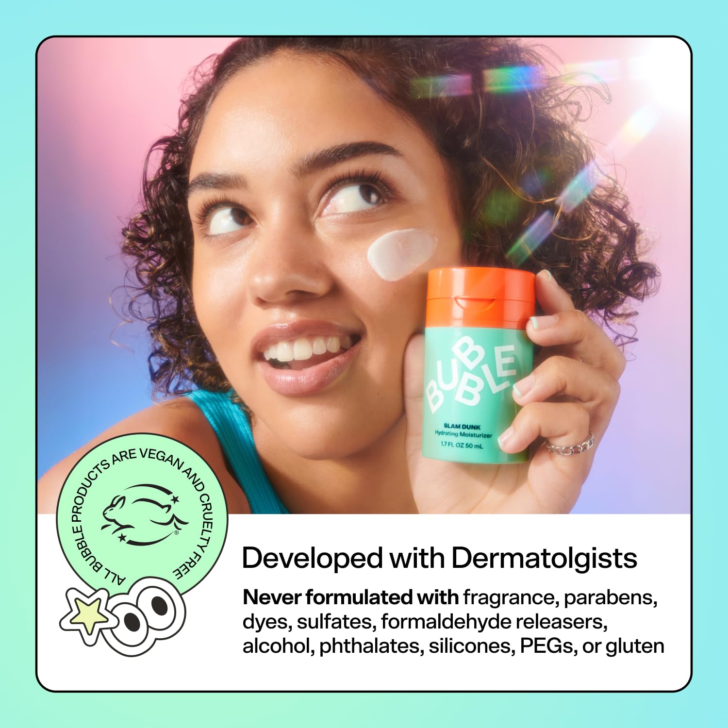 Bubble Skincare imported daily pore clearing face wash bottle on a clean background