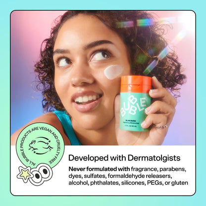 Bubble Skincare imported daily pore clearing face wash bottle on a clean background