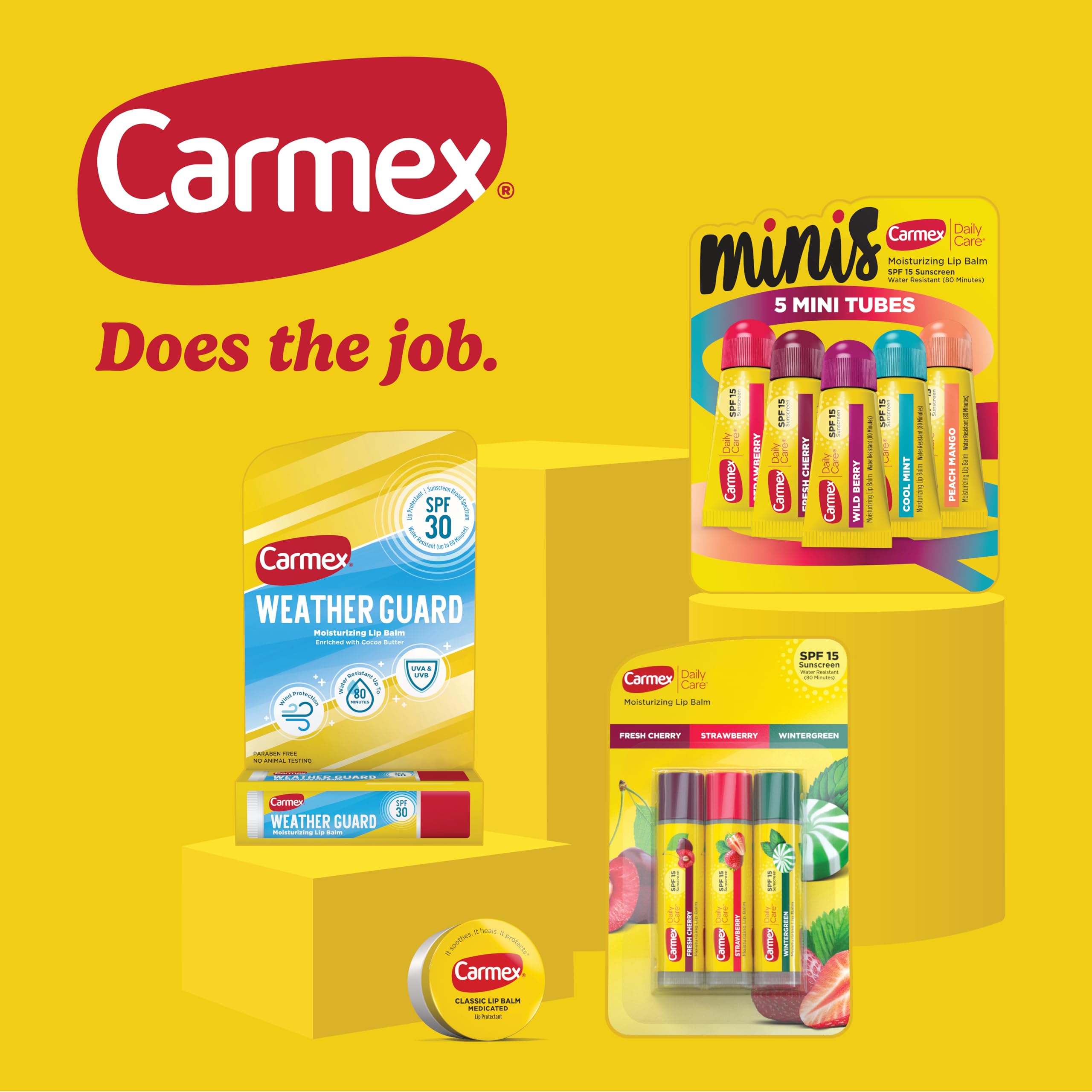 Carmex lip moisturizer variety pack packaging details