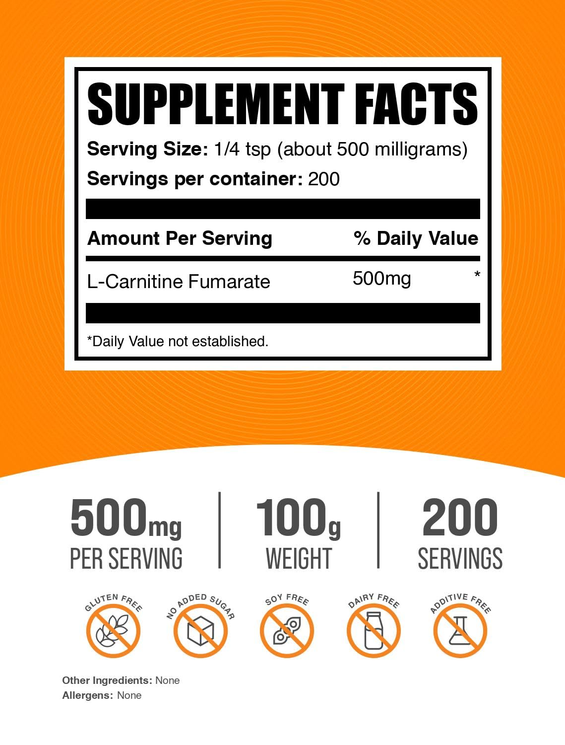 BulkSupplements L-Carnitine Fumarate supplement packaging
