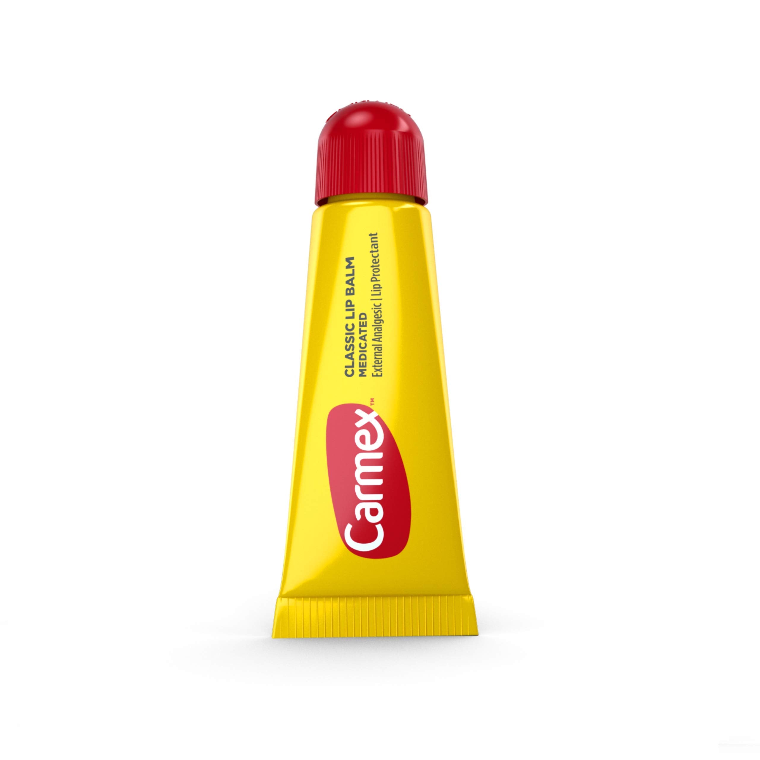 Three count pack of Carmex medicated lip balm tubes