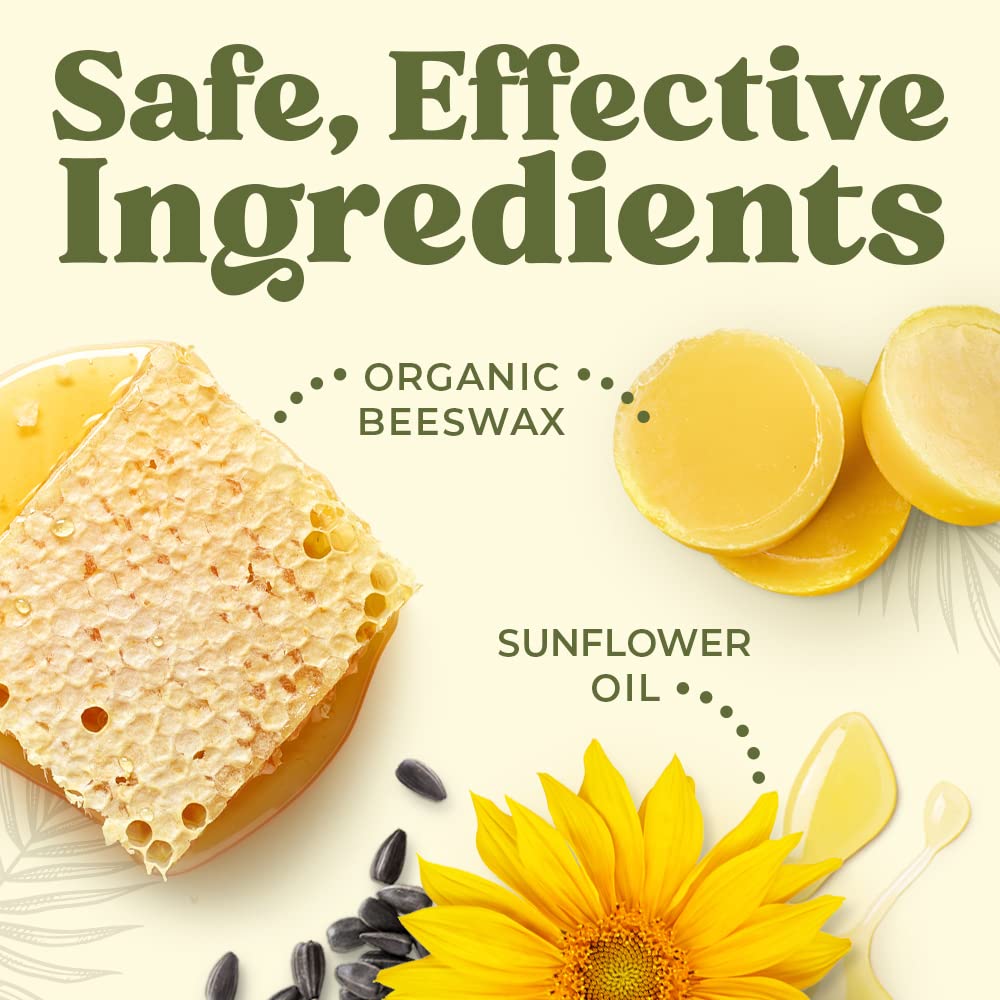 Close up of Earth's Daughter lip balm texture and natural ingredients