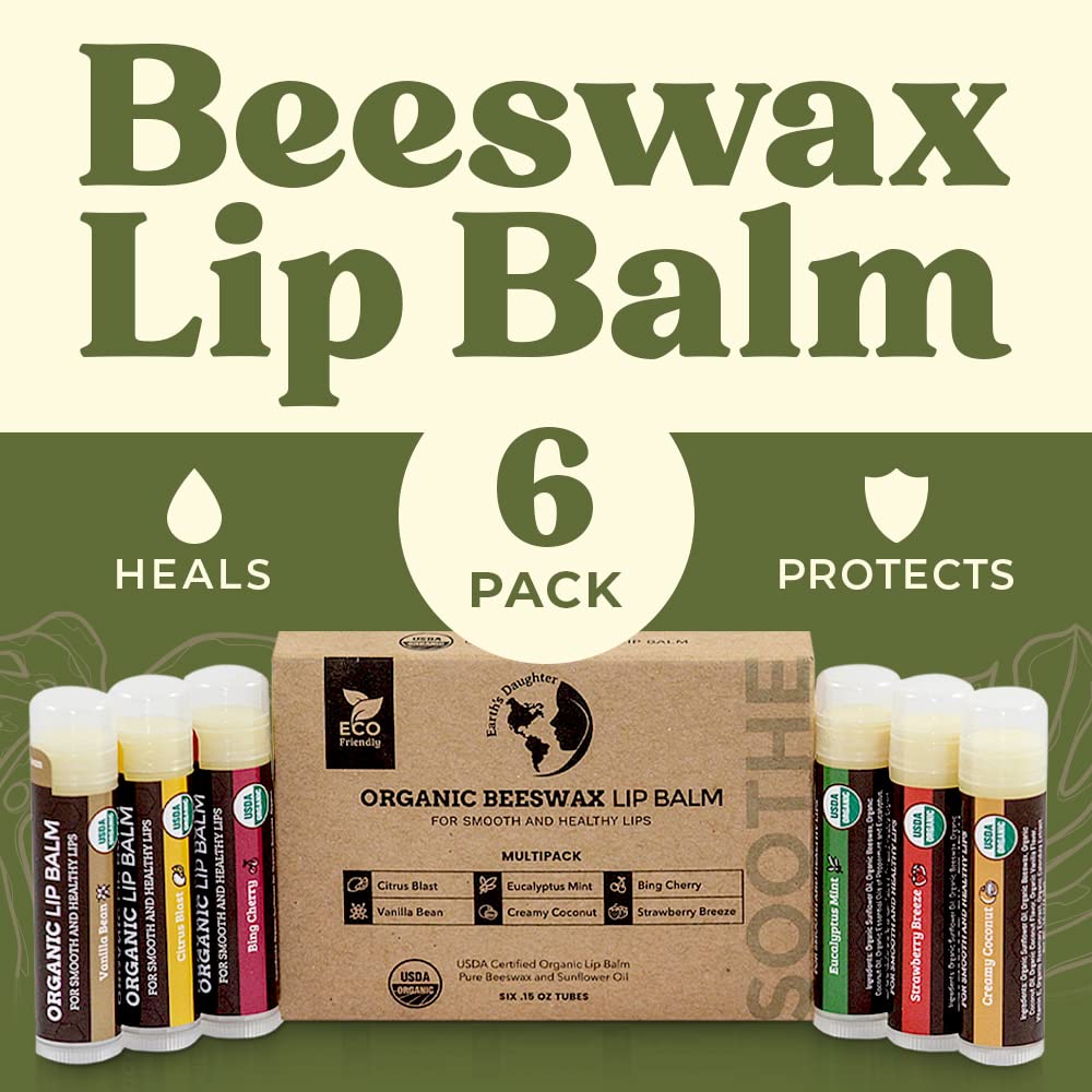 Authentic Earth's Daughter lip balm 6-pack imported from USA