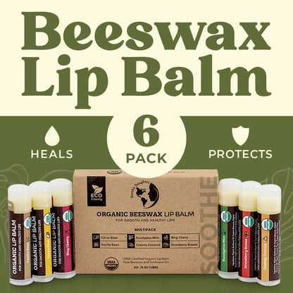 Authentic Earth's Daughter lip balm 6-pack imported from USA
