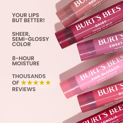 Two tubes of 100% natural origin moisturizing chapstick with shea butter for dry chapped lips repair.