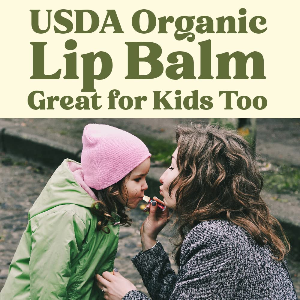 Detailed product packaging of Earth's Daughter organic lip care 6-pack