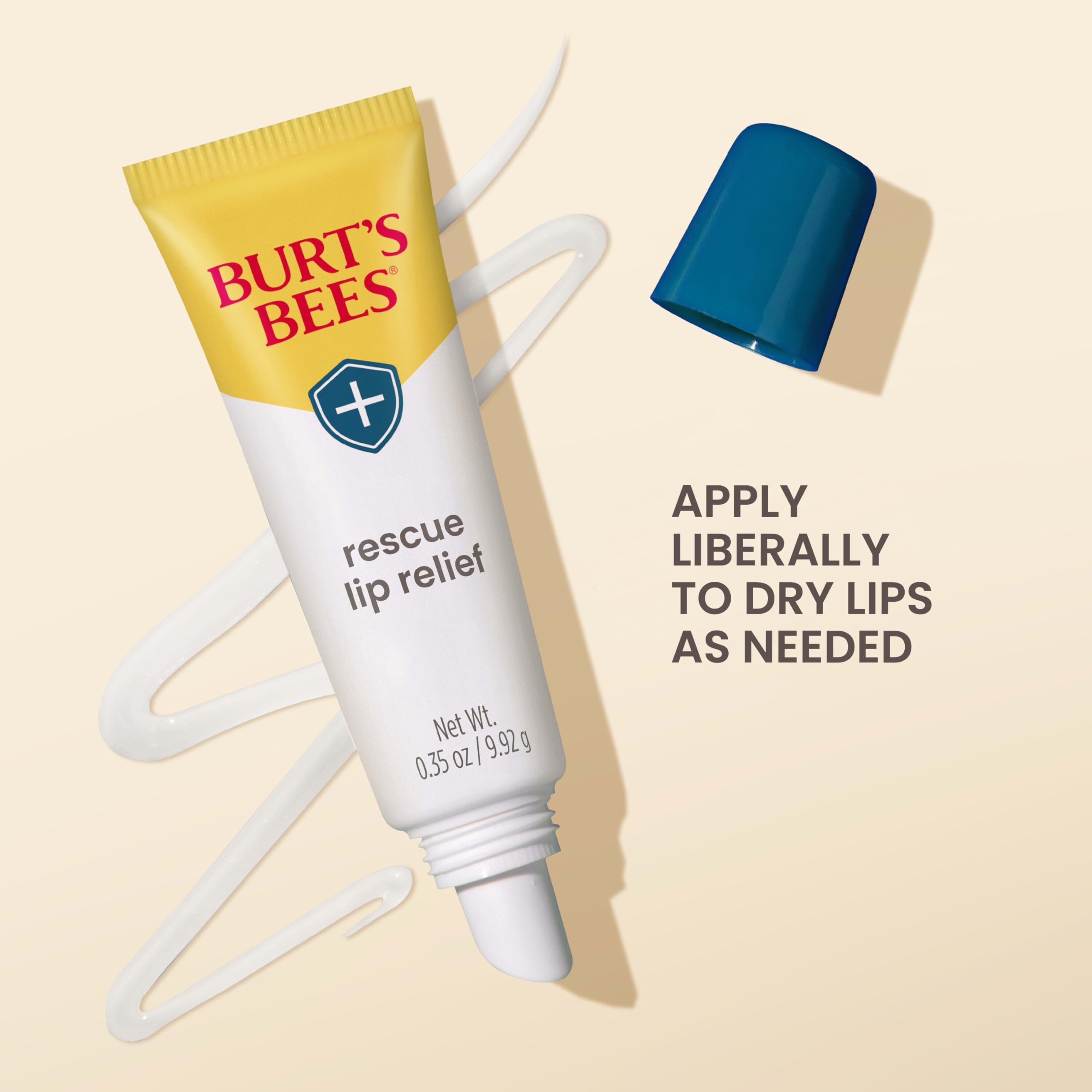 Three tubes of Burt's Bees rescue lip treatment arranged neatly to highlight the multipack value.