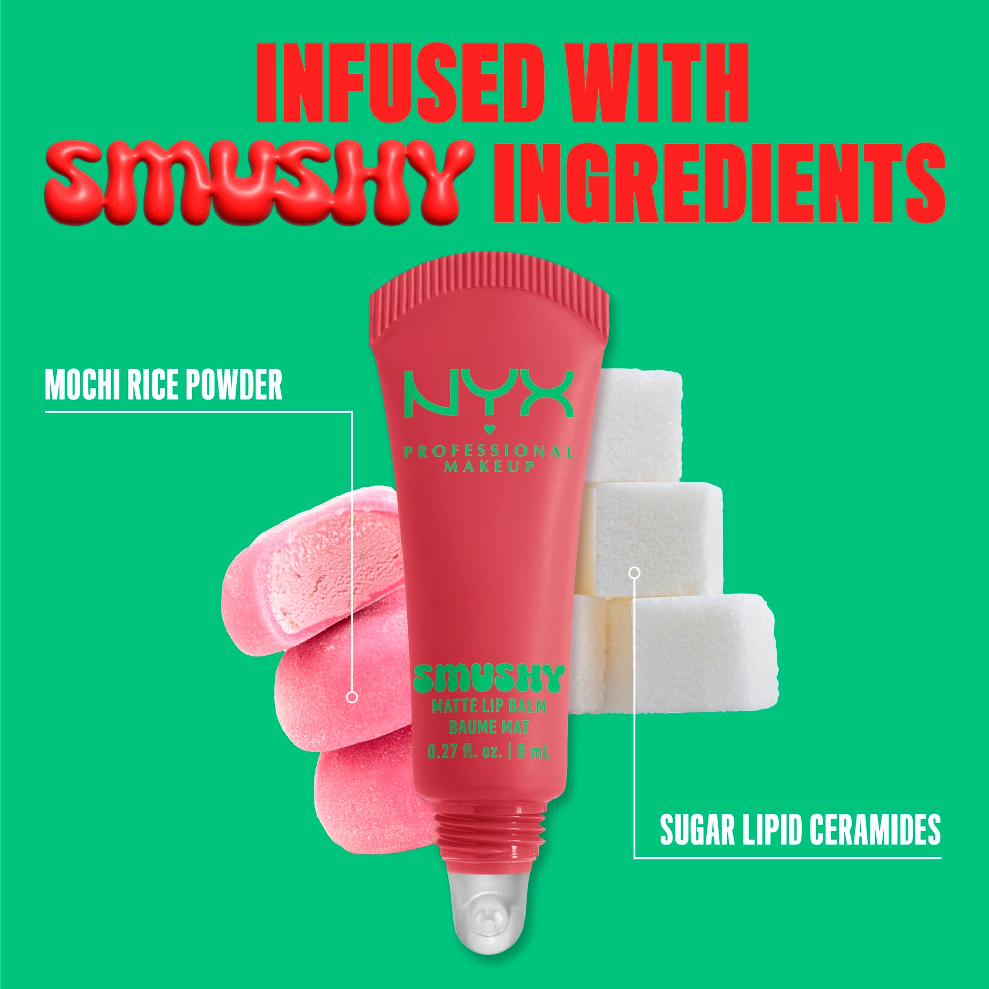 NYX Smushy Matte Lip Balm product packaging and shade label