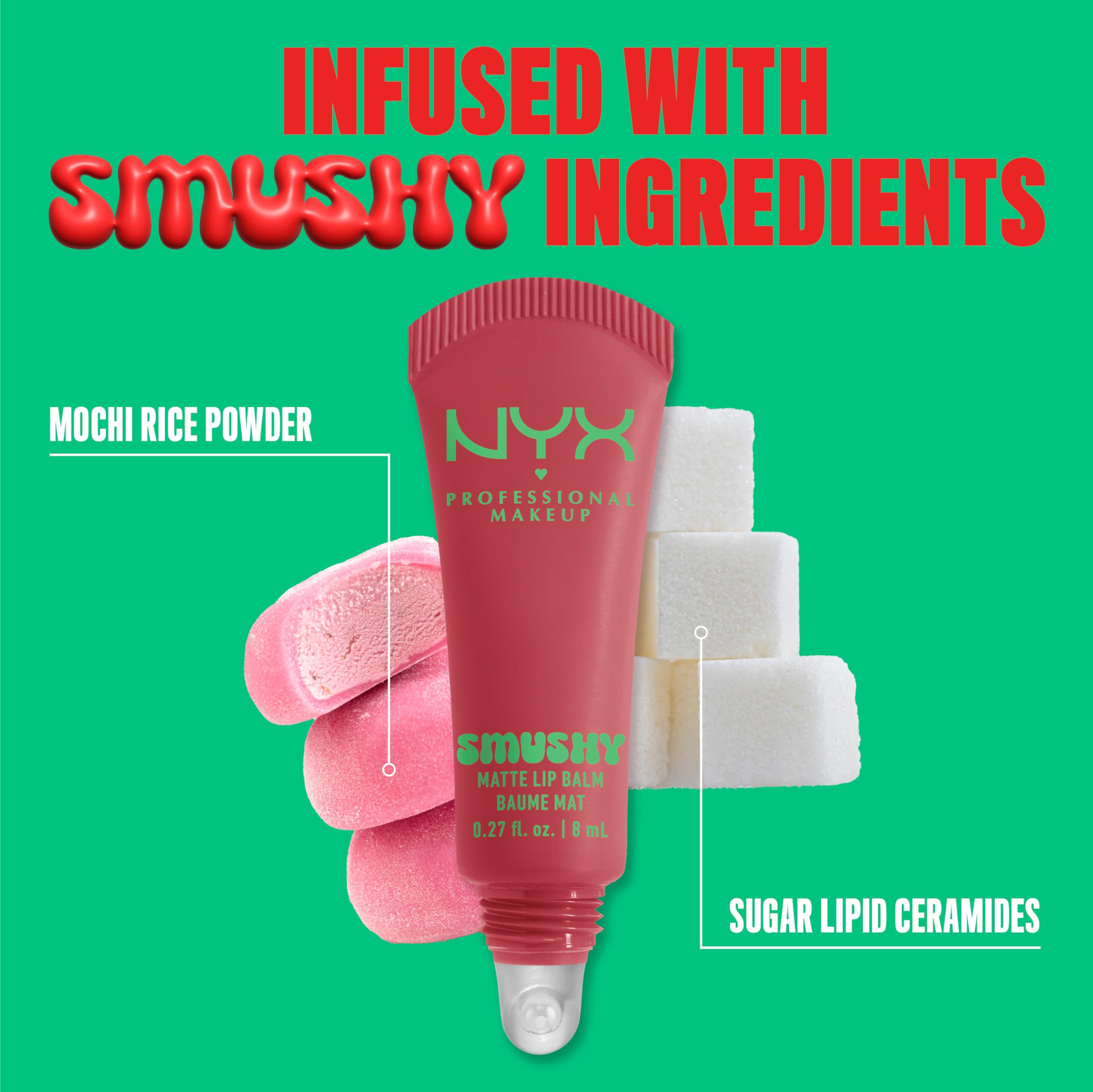 NYX Smushy Matte Lip Balm product packaging and shade label