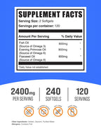 BulkSupplements triple omega supplement label details