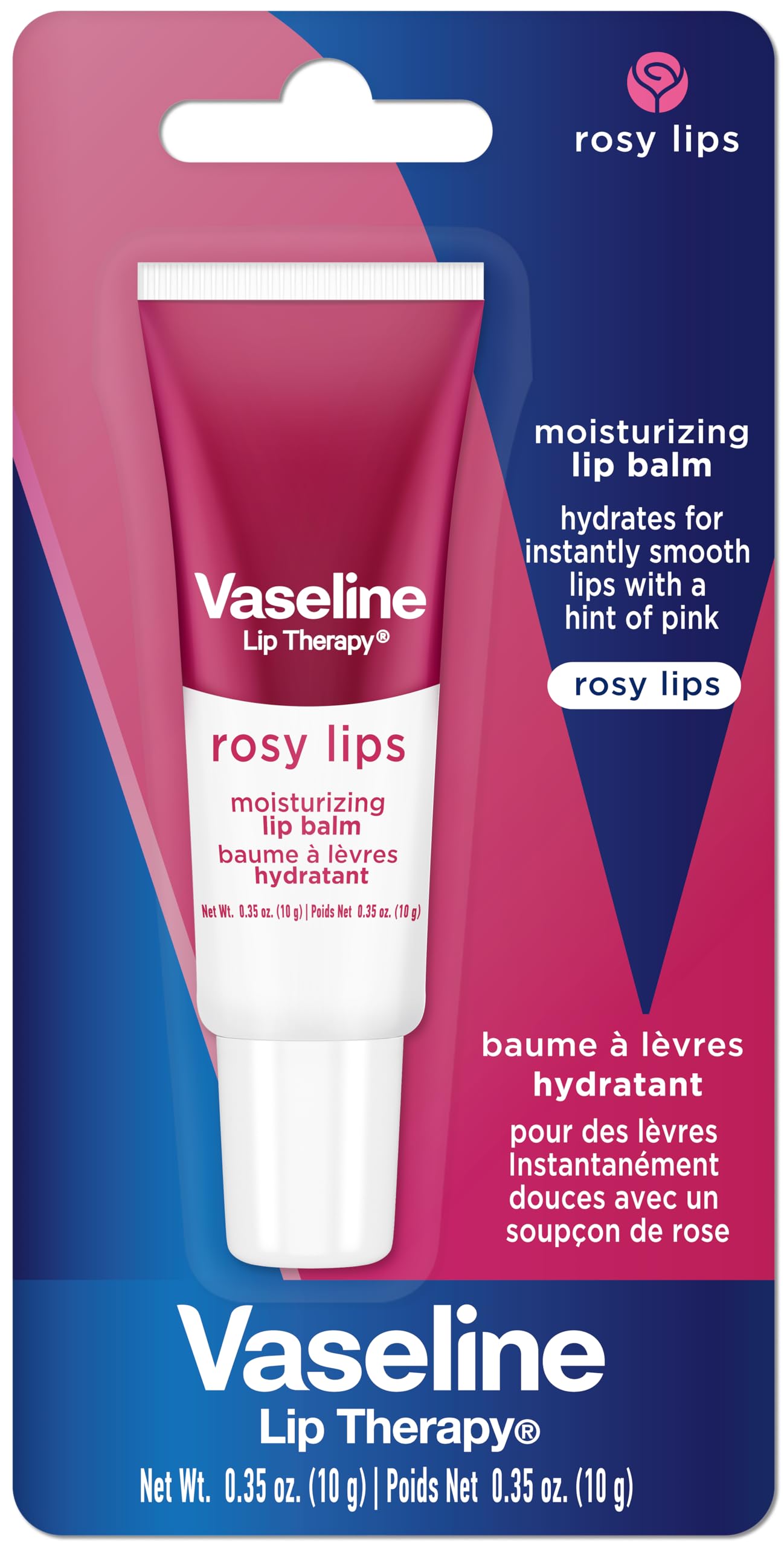 Open tin showing pink tinted Vaseline lip balm