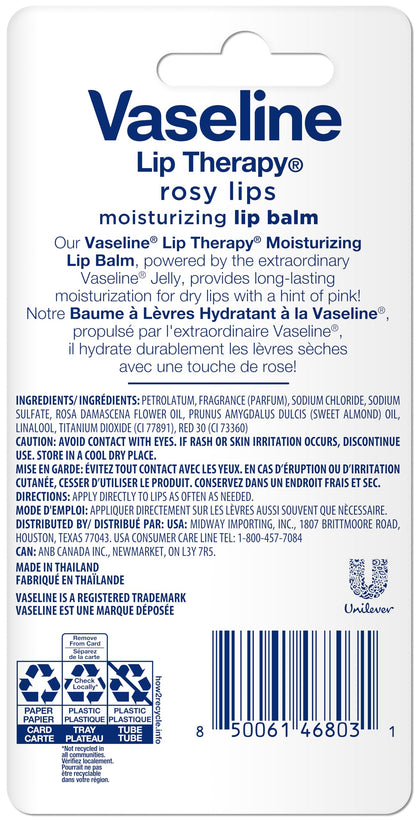 Vaseline Lip Therapy Rosy Lips branding detail