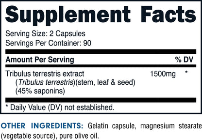 Bucked Up Tribulus 180 vegan capsules supplement bottle
