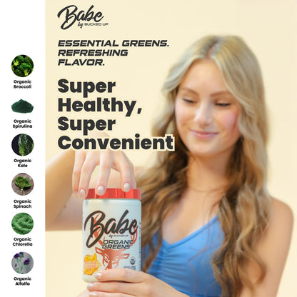 USDA organic certification seal on Bucked Up greens container