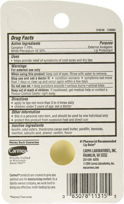 Carmex Classic Lip Balm pack of 3 tubes