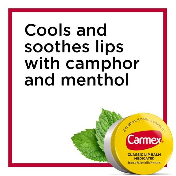 Carmex medicated lip balm tube texture application