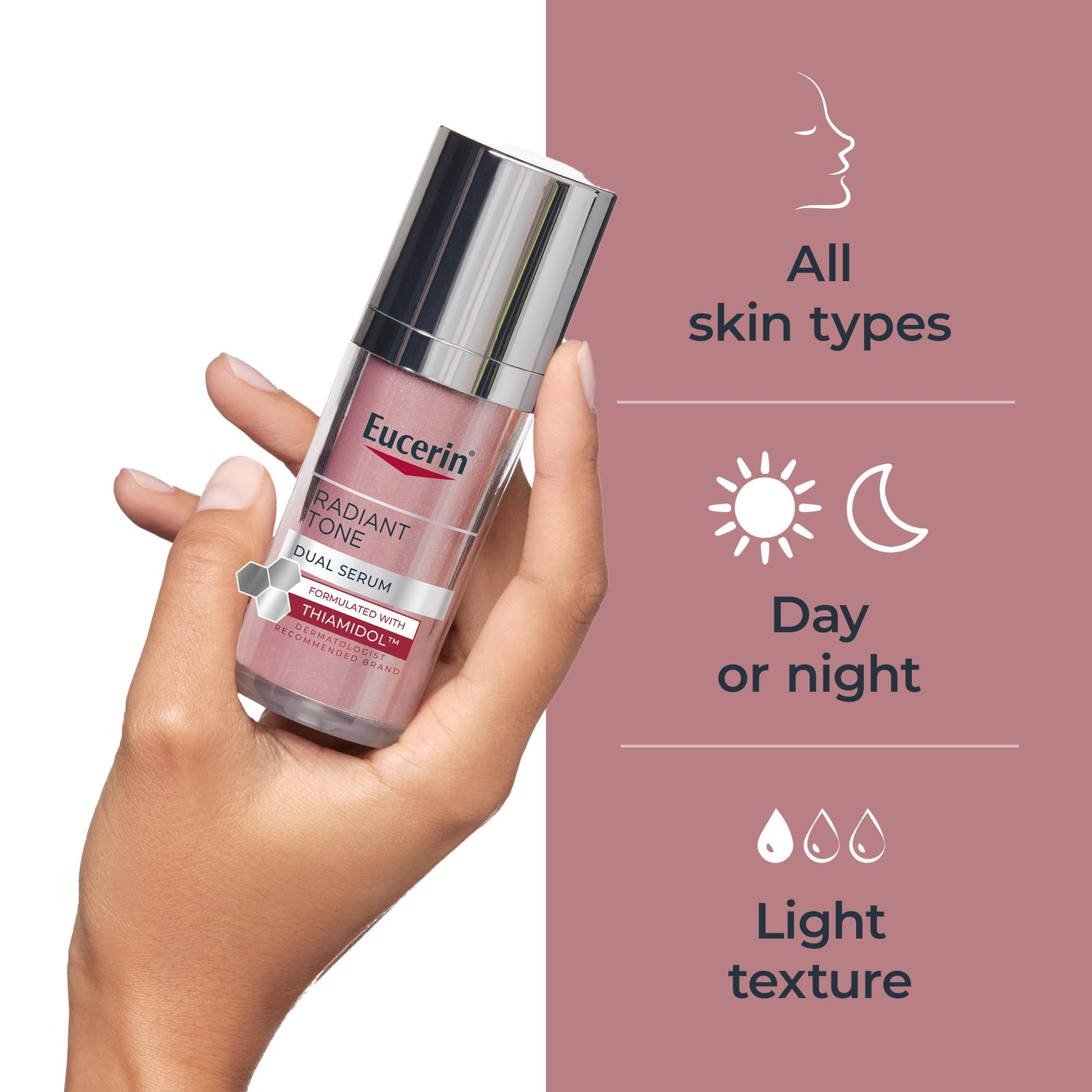 Eucerin radiant tone face serum application presentation