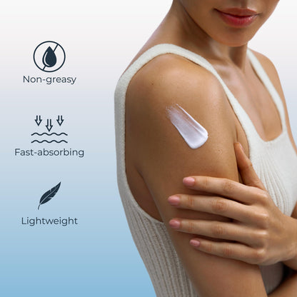 Eucerin skin barrier repair lotion side profile displaying volume metrics