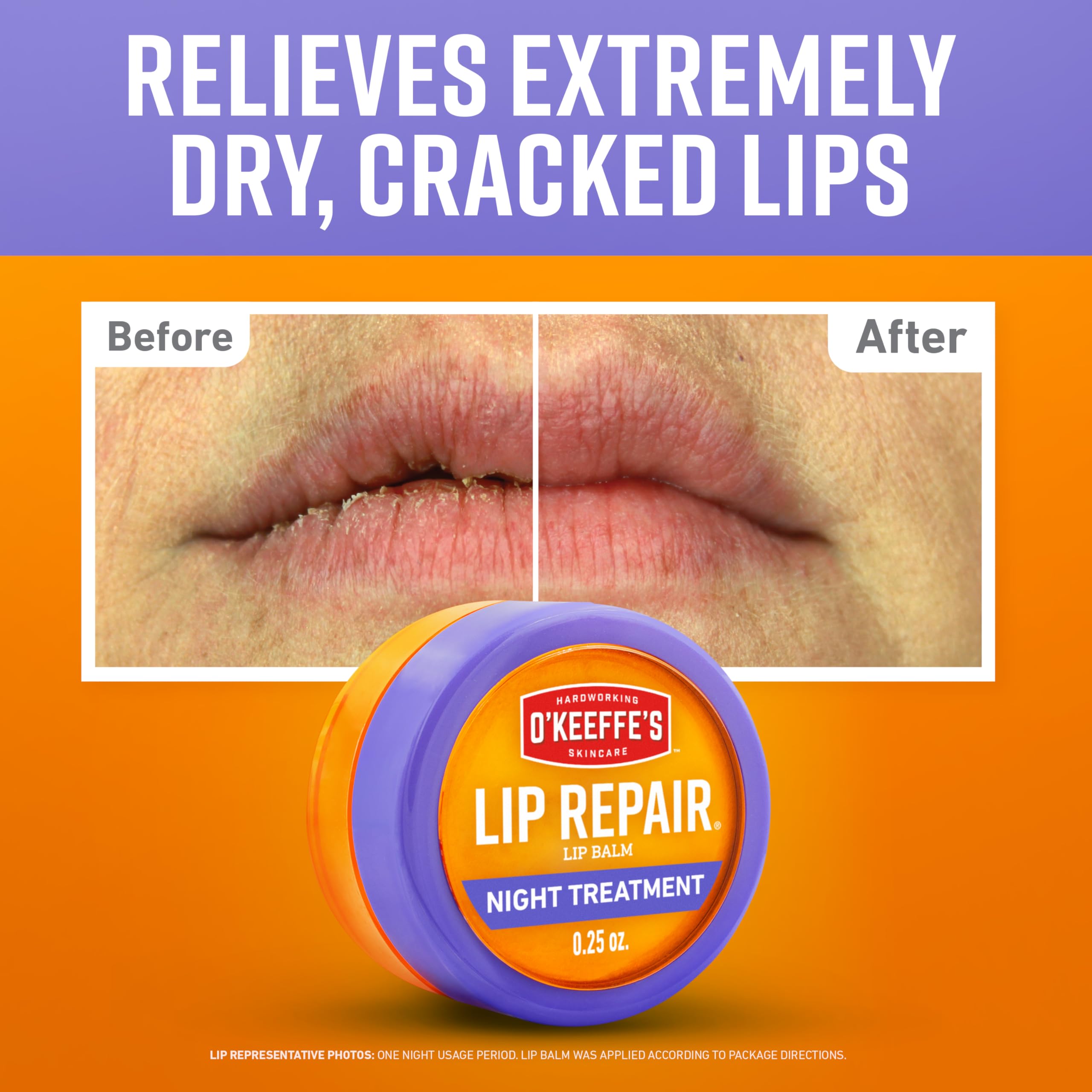O'Keeffe's lip balm jar showing packaging details