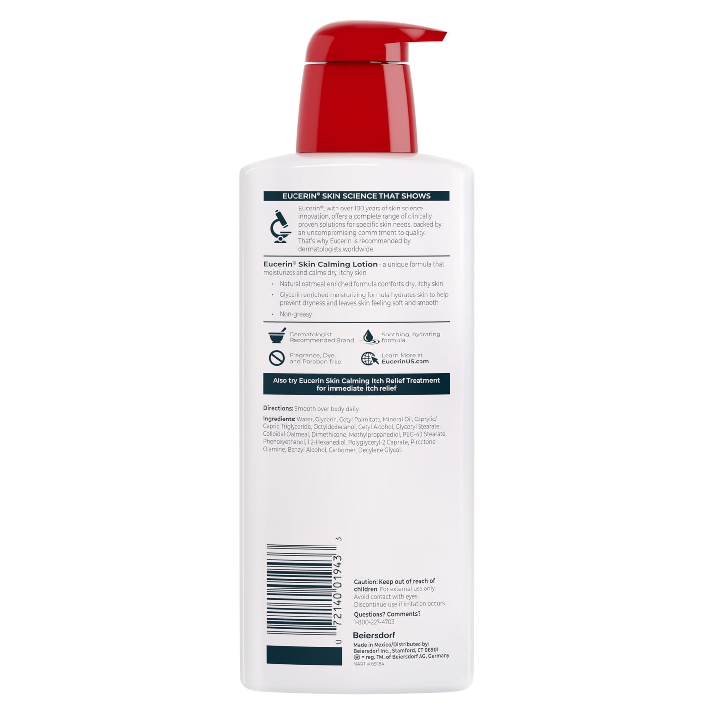 Close up of the pump mechanism on the dry skin relief body moisturizer.