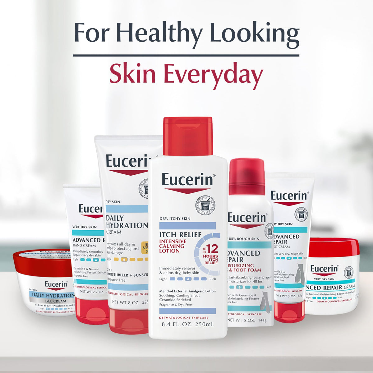 Eucerin Skin Calming Body Lotion lifestyle setting for dry skin care