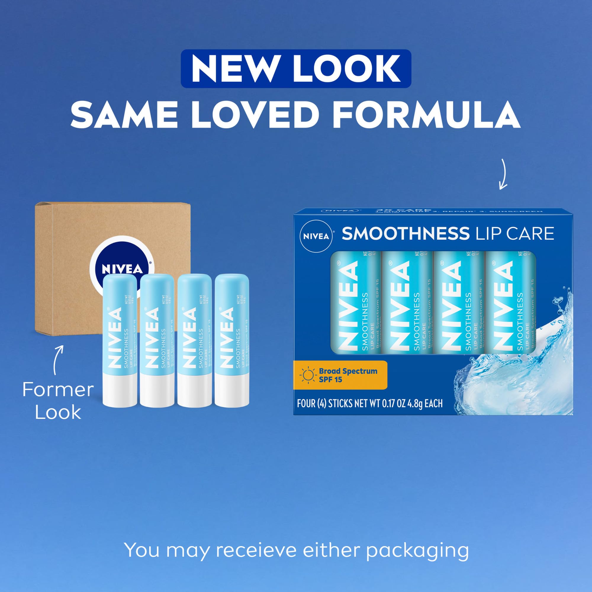 Nivea lip balm stick packaging showing SPF 15