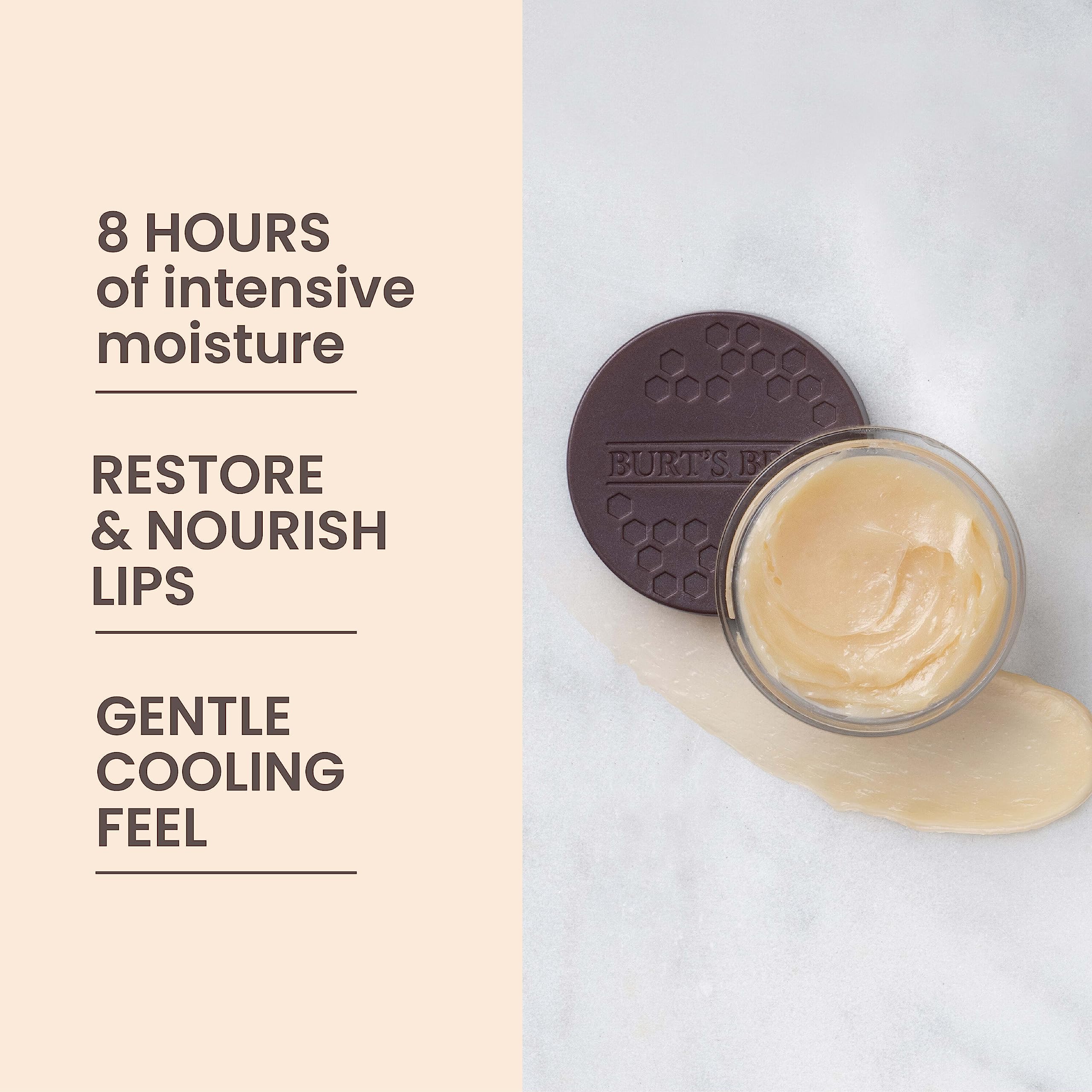 Burt's Bees ultra conditioning lip mask jar open revealing thick hydrating texture