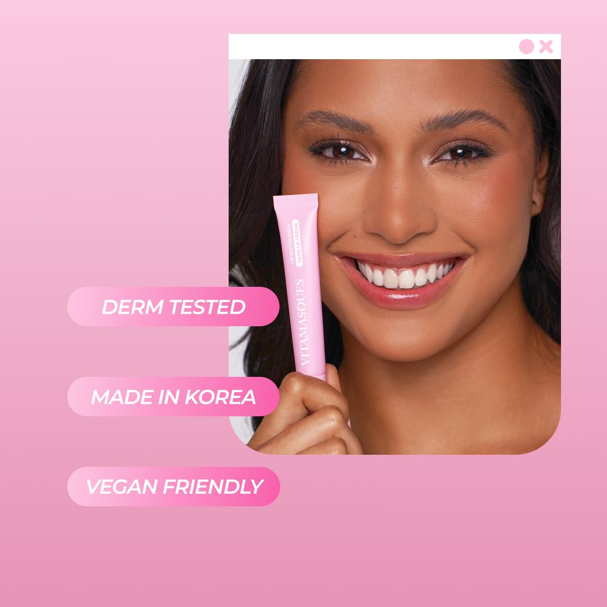 Vitamasques Vanilla Creme lip balm side profile