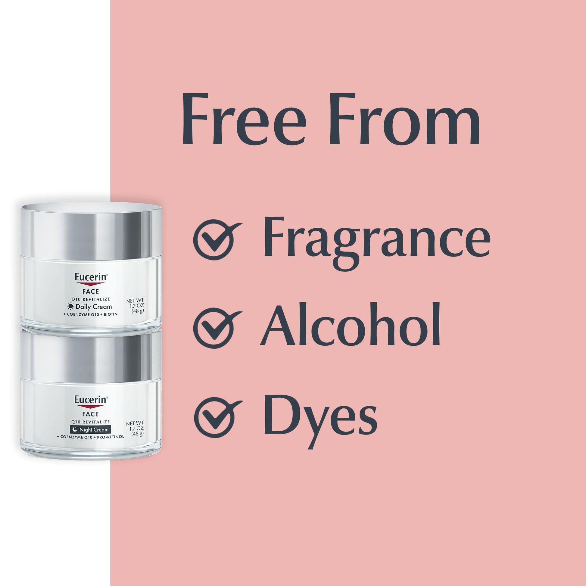 Eucerin Coenzyme Q10 daily face cream 1.7 fluid ounce jar side view