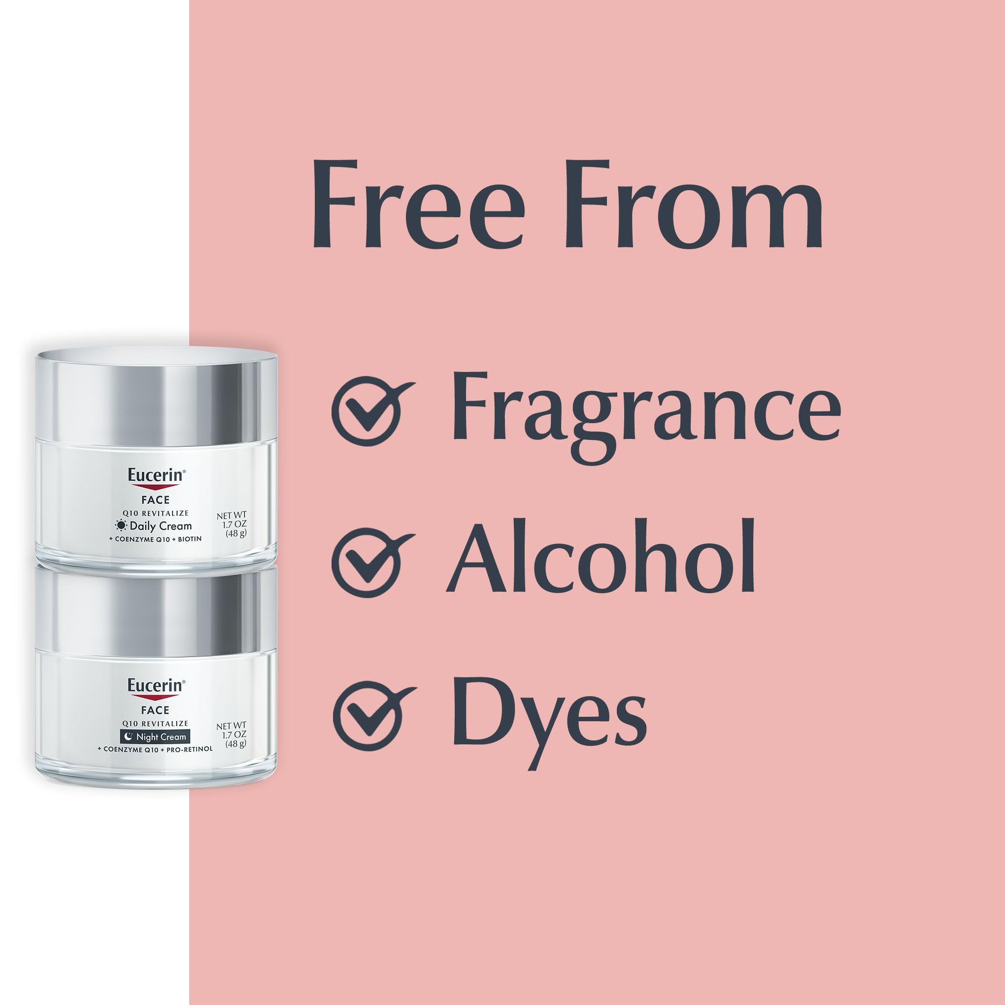 Eucerin Coenzyme Q10 daily face cream 1.7 fluid ounce jar side view