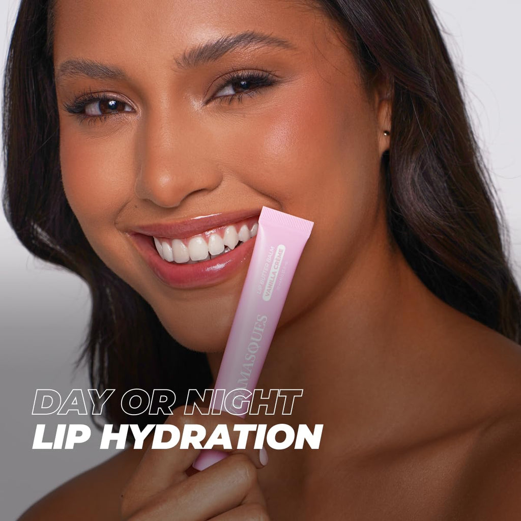 Vitamasques Vanilla Creme lip balm product packaging and back label details