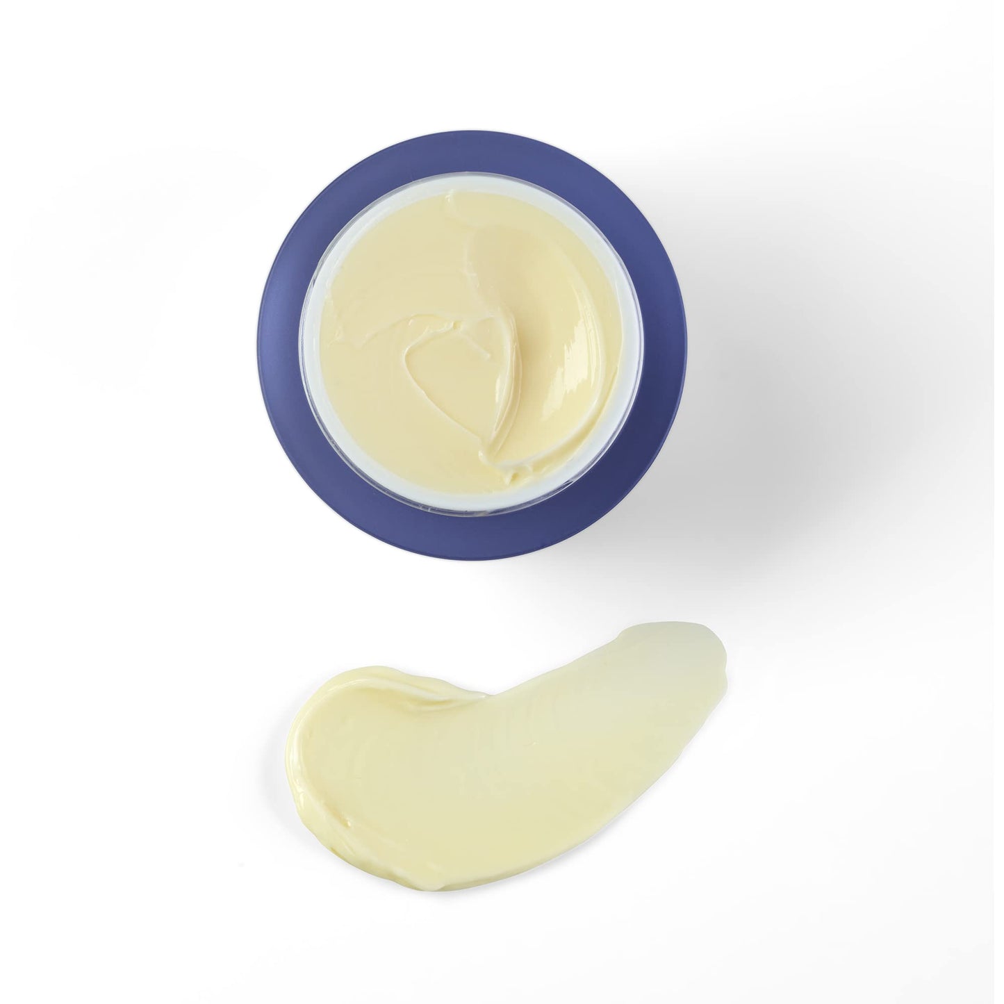 Authentic Eucerin Q10 night cream container opened revealing the smooth fragrance-free cream texture