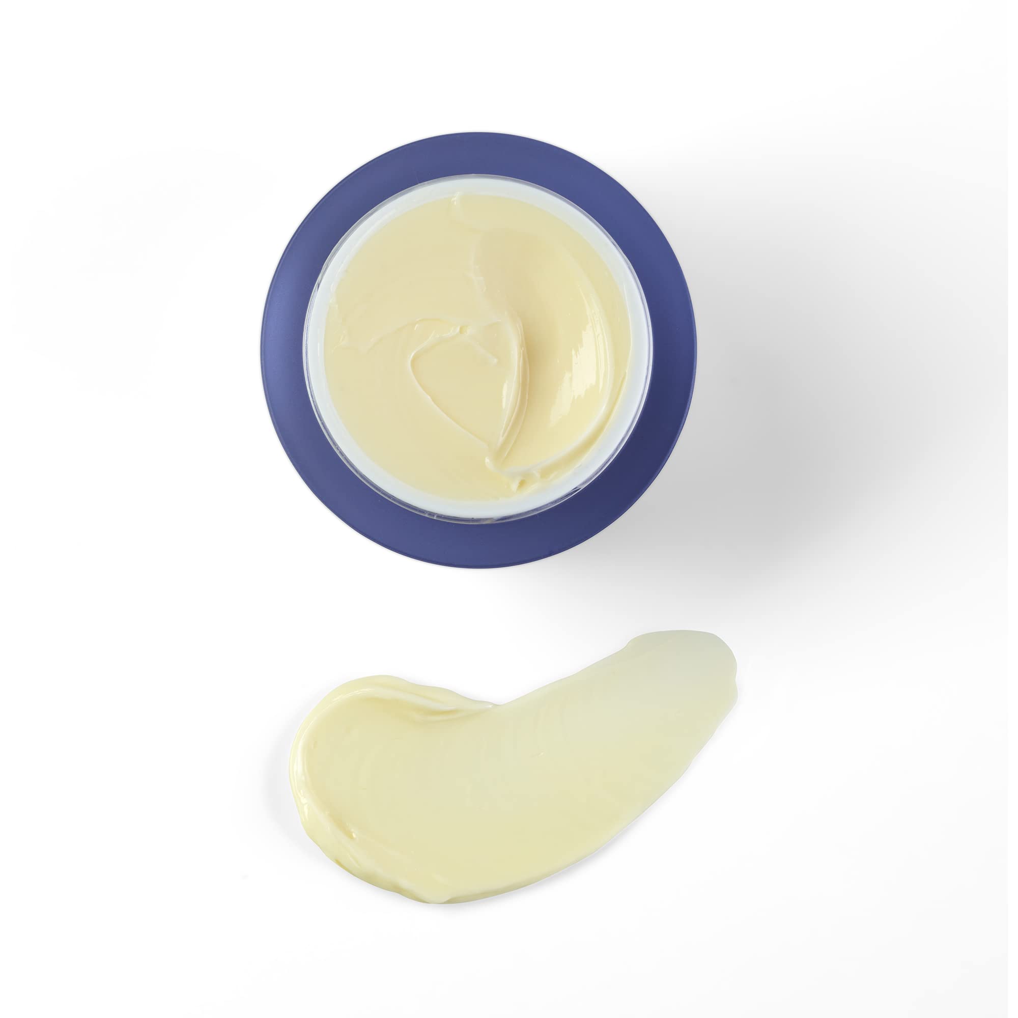 Authentic Eucerin Q10 night cream container opened revealing the smooth fragrance-free cream texture