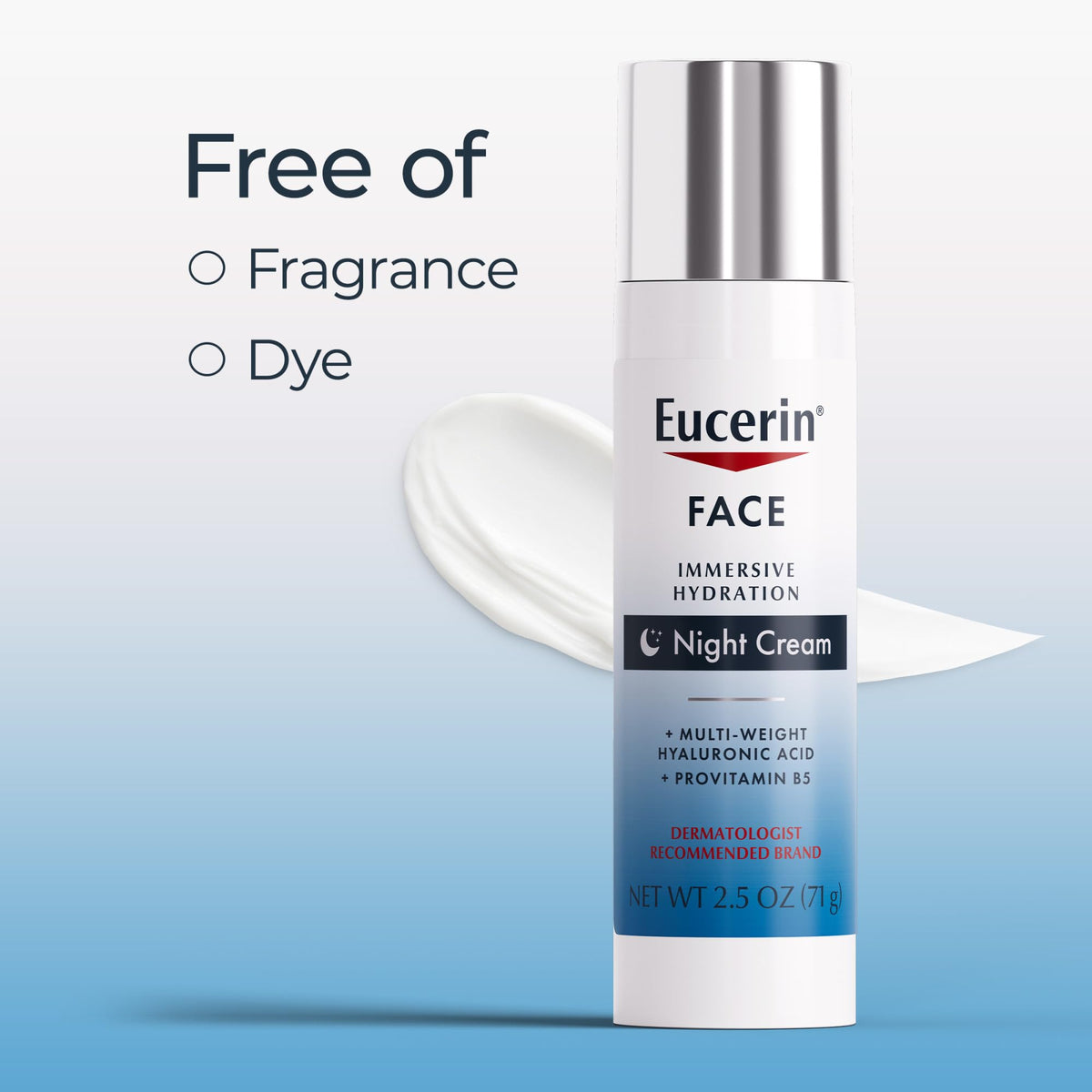 Eucerin nighttime skincare routine set presentation