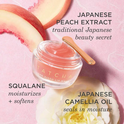 Close up of Tatcha lip mask jar with lid