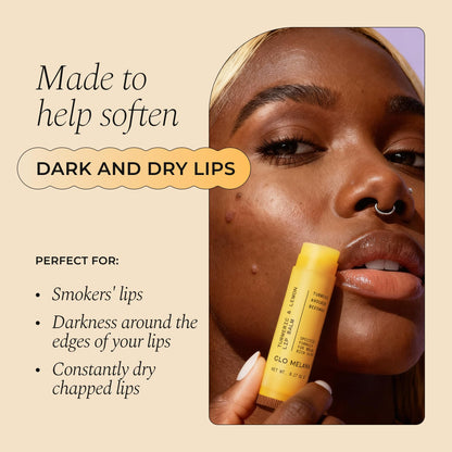 Glo Melanin lip balm for dark lips product packaging